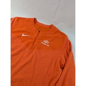 Nike Oklahoma State Football On Field 1/4 Zip Coach Jacket Team Issued L Orange